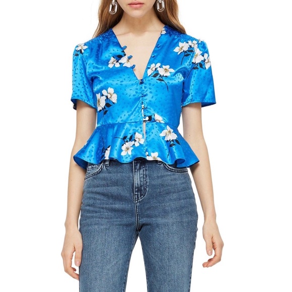 Topshop Tops - Top Shop Gemma Jacquard Button